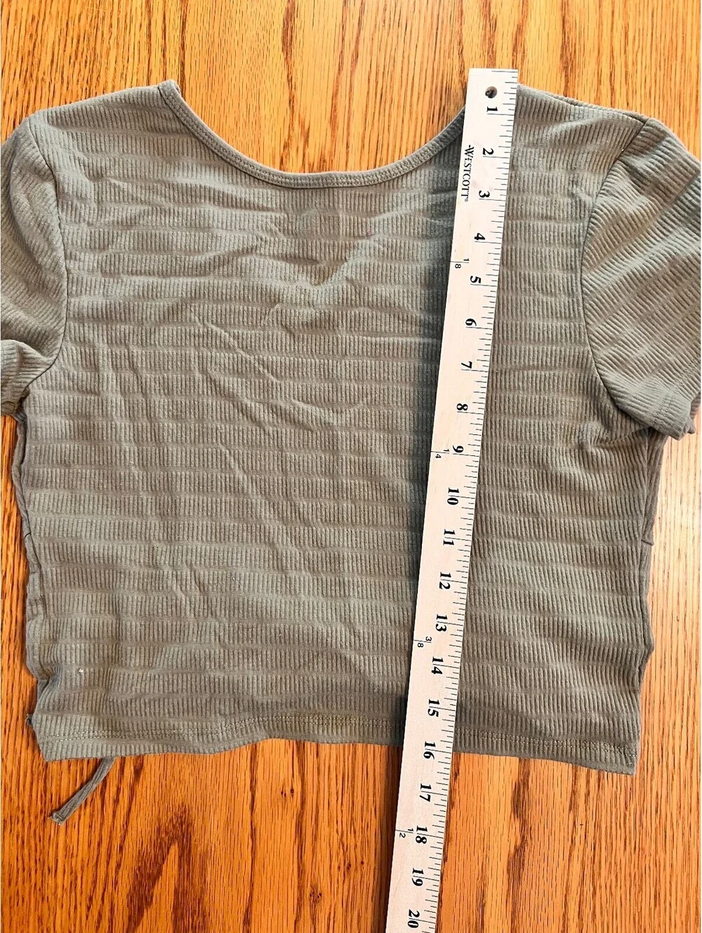 SO Women's Ribbed Crop Top with Drawstring Detail, Size Large